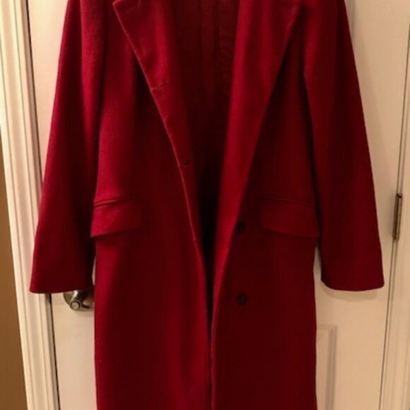 SISLEY: WOMENS RED 'TAGLIA' 100% ITALIAN WOOL COAT-SIZE 42 (MEDIUM) *FANTASTIC* - Picture 3 of 3